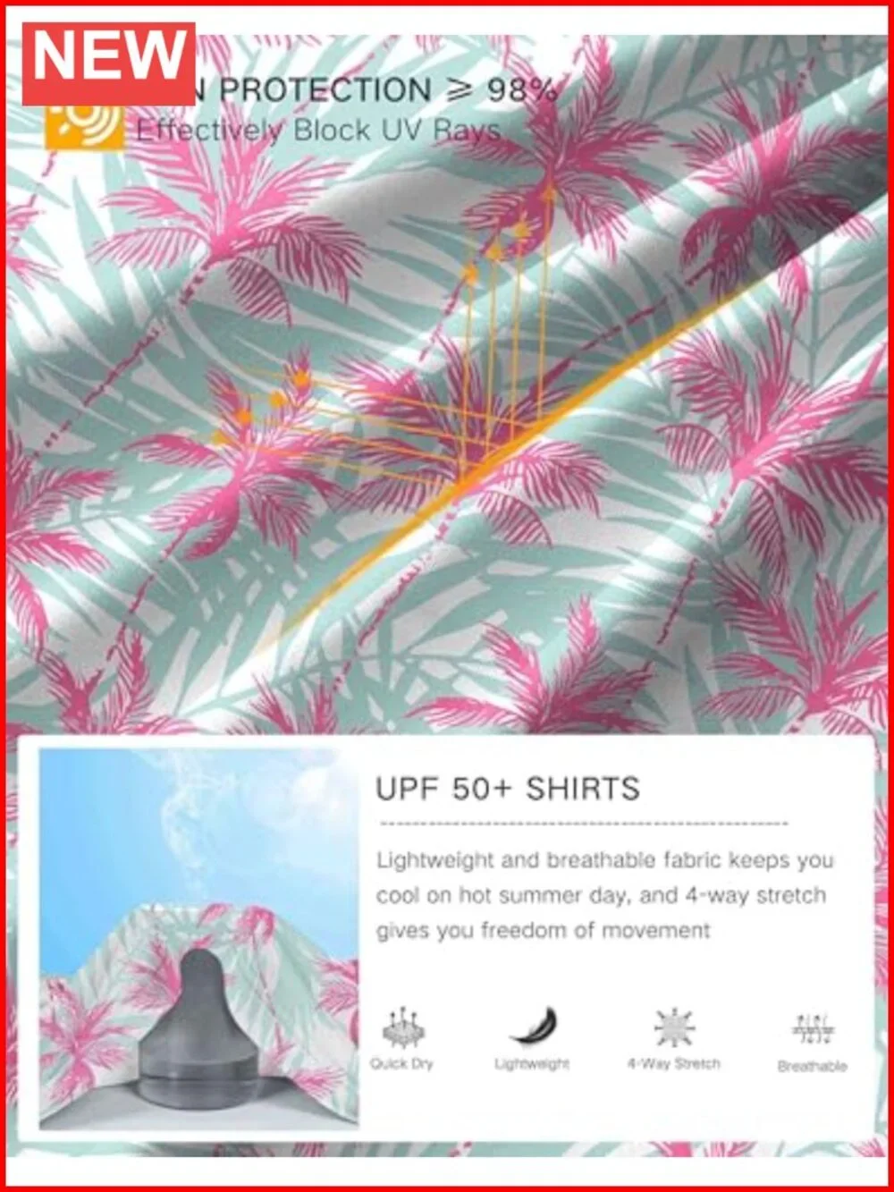 Men's UPF 50+ Sun Protection Hoodie Long Sleeve Rash Guard Shirt for Fishing